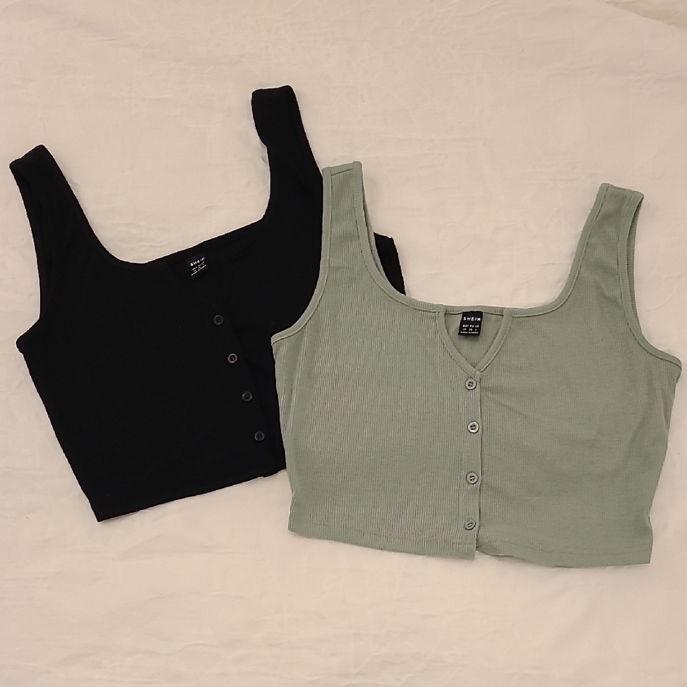 Black and Sage Crop Tops NEW